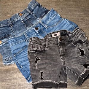 Bundle of Girls Denim Style Jean Shorts, Size 8!